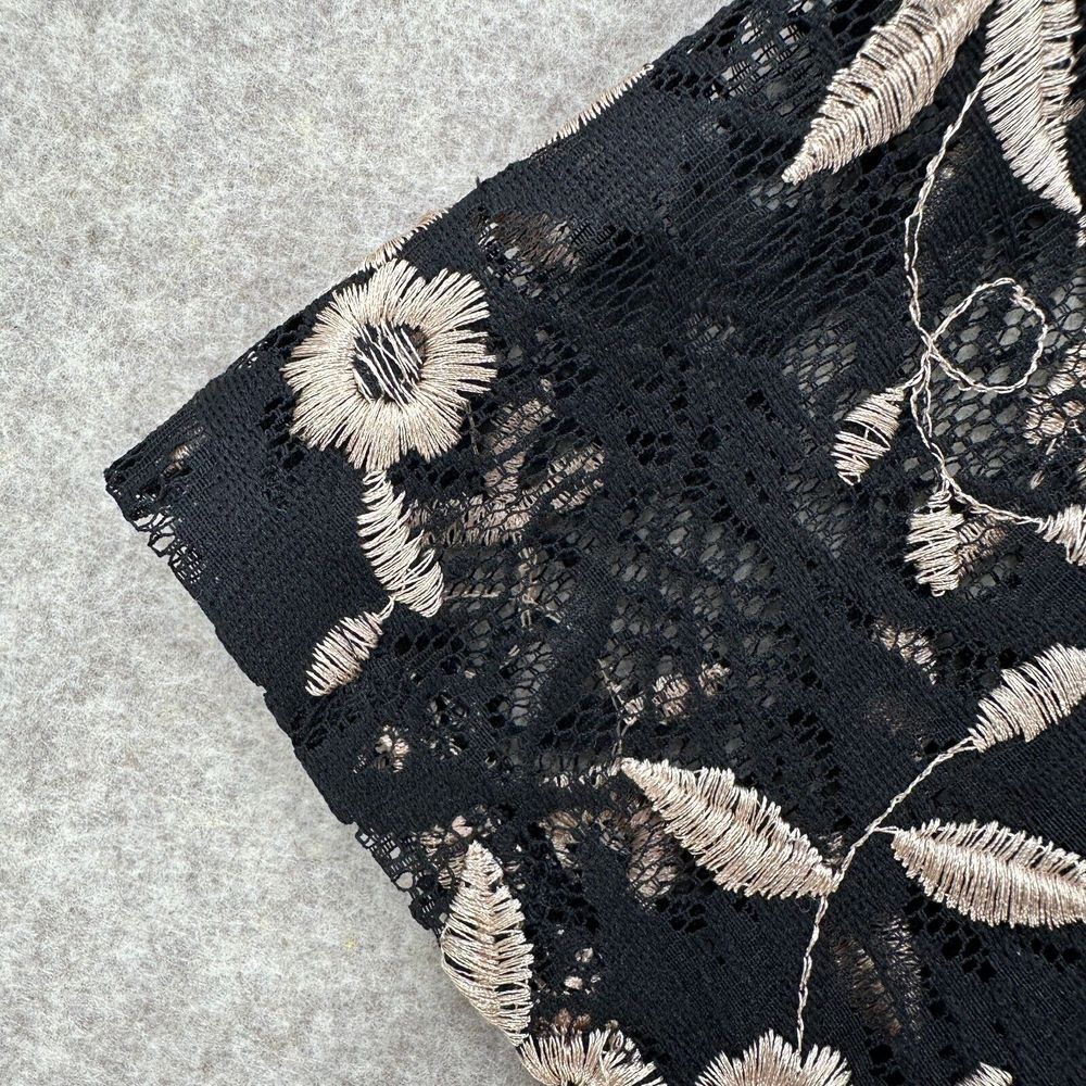Catherines Cardigan Womens 2XWP Black Ivory Lace Embroidered Boho Cover Up - Picture 7 of 9